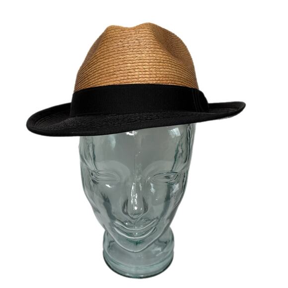 STETSON Staycation Fedora - Two Tone Straw Hat - Resort Summer Vacation - Size S - Picture 2 of 9